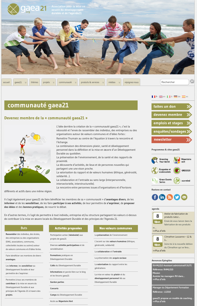 GAEA21 old website